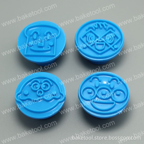 Plastic 4pcs Funny Cake Fondant Stamps for Cake Decoration